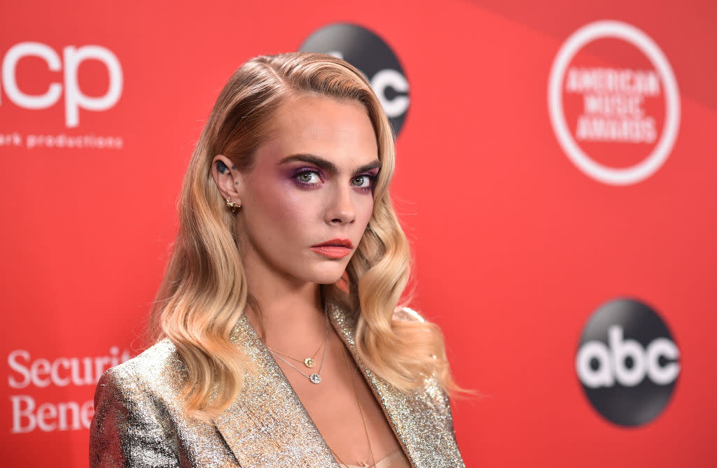 Cara Delevidgne has opened up about her mental health struggles surrounding her sexuality, pictured November 2020. (Getty Images)