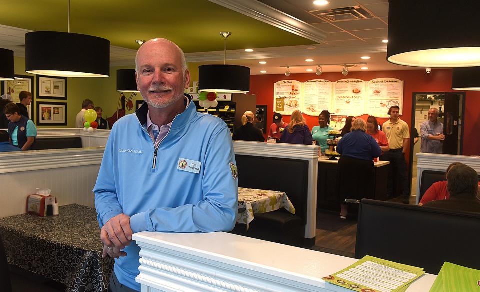 Jim Thompson is chief operating officer of Chicken Salad Chick, which opened a Columbia location at 300 Brickton Road. The restaurant celebrated its grand opening Tuesday morning.