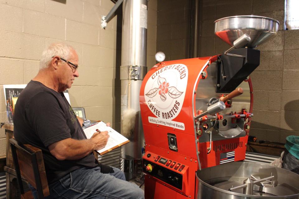 Terry Miller of Cherry Blend Coffee Roasters works to provide quality roasted coffee beans across the United States and locally in Canton.