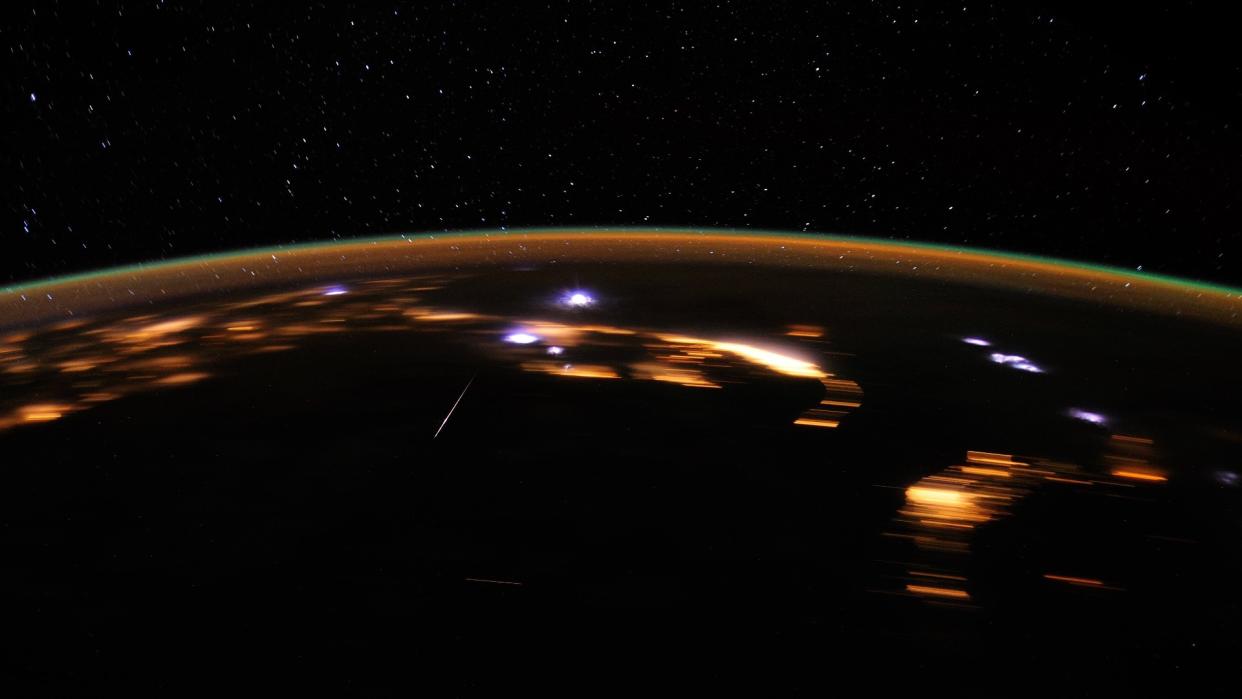  A Lyrid meteor seen from the International Space Station in 2012. 