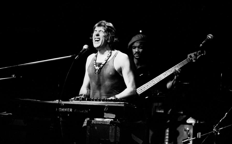 Mayall on keyboards at the Bottom Line in Greenwich Village in 1979