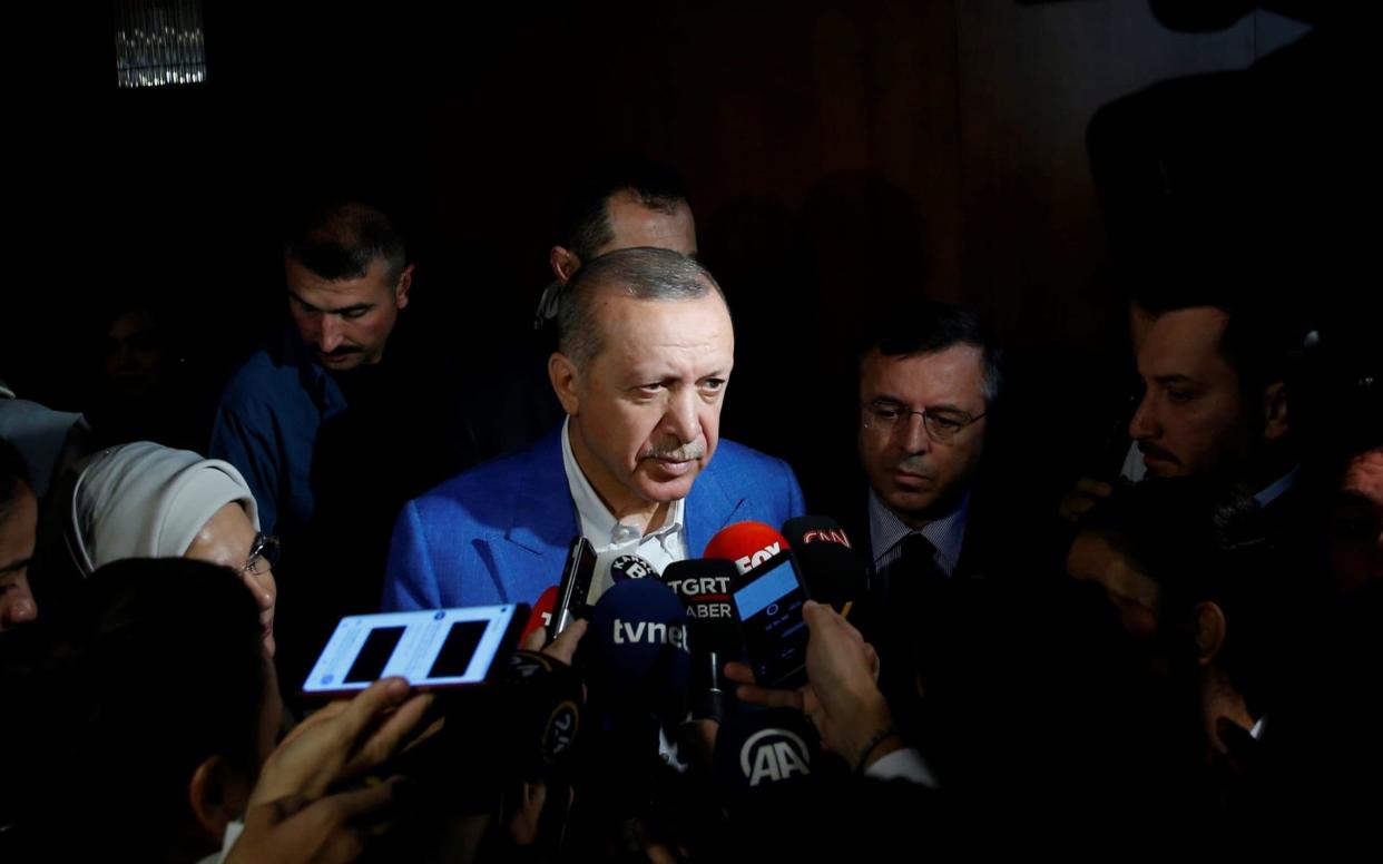 Recep Tayyip Erdogan said he hoped for a positive outcome to the case, hinting that Mr Khashoggi may still be alive - Anadolu