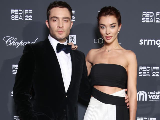 <p>Daniele Venturelli/Getty</p> Ed Westwick and Amy Jackson attend the Closing Night Gala Red Carpet at the Red Sea International Film Festival on December 08, 2022 in Jeddah, Saudi Arabia.