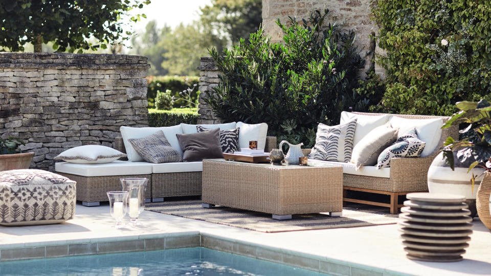 Spruce up your plot with our patio ideas – from fabulous garden furniture and heaters to chic paving and more