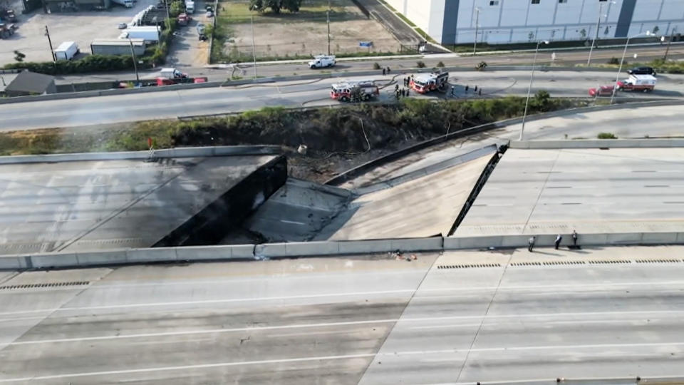A portion of I-95 collapsed in Philadelphia on June 11, 2023. (NBC Philadelphia)
