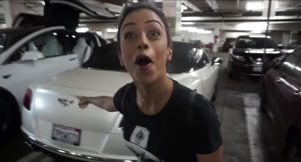 liza koshy david dobrik tesla