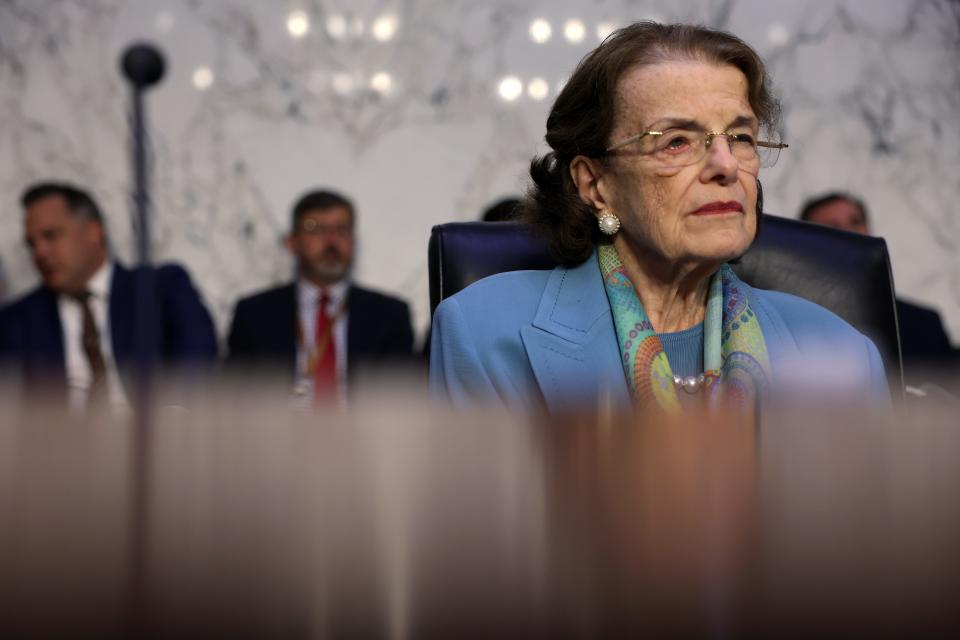 U.S. Sen. Dianne Feinstein (D-CA) listens during a confirmation hearing for Michael Casey and U.S. Air Force Lieutenant General Timothy Haugh before the Senate Select Committee on Intelligence at Hart Senate Office Building on July 12, 2023, on Capitol Hill in Washington, DC.