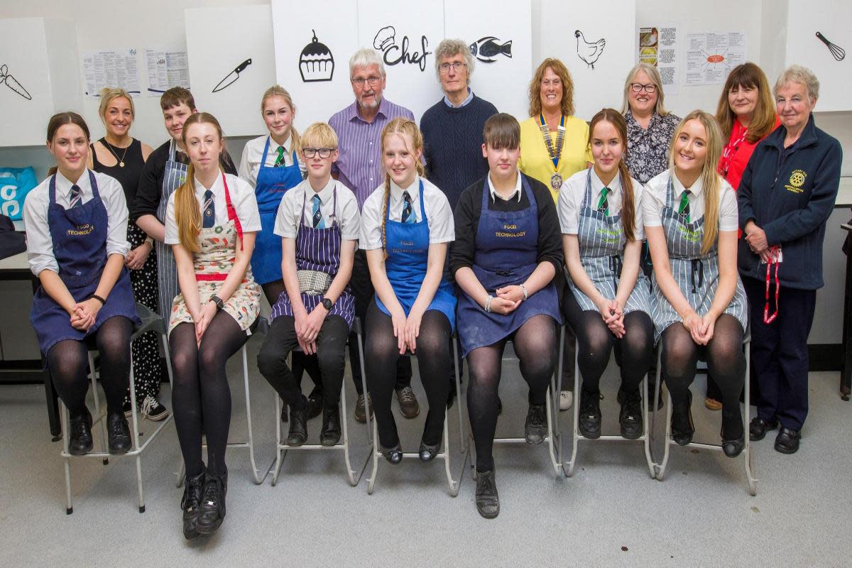 Students, Rotary judges and teachers at the finals of the Rotary Young Chef competition at Northallerton School & Sixth Form College <i>(Image: CLICK-CLICK)</i>