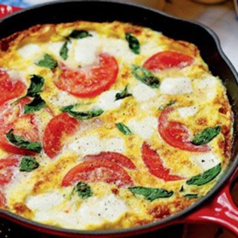 Mozzarella tomato basil frittata