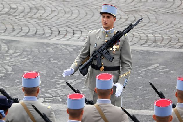 <p>Les Cadets de l'École nationale supérieure des sous-officiers actifs de Saint-Maixant lors du défilé du 14-Juillet.</p>