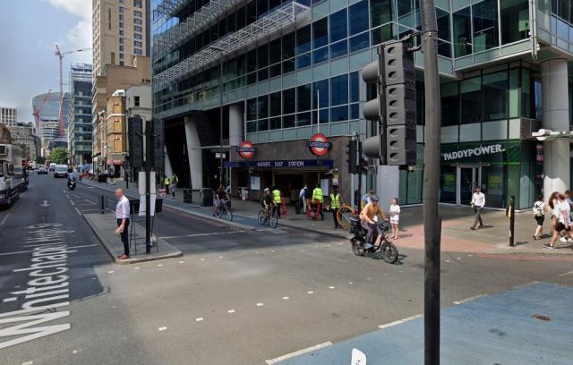 Aldgate East Person rushed to hospital after being hit by train