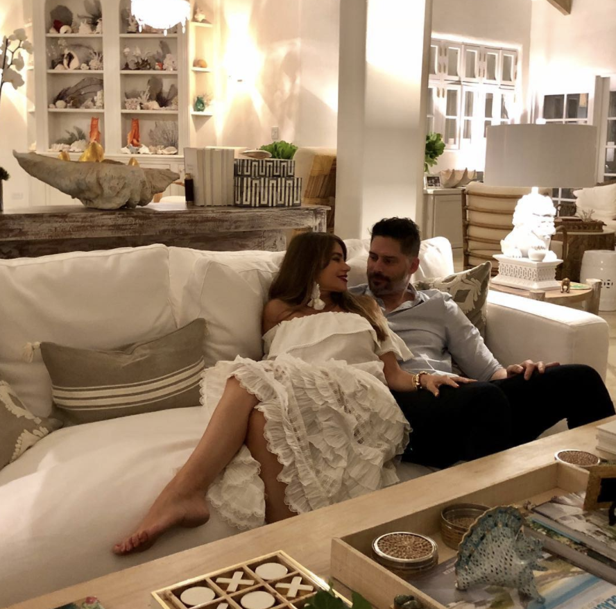 <p>The <em>Modern Family</em> actress and her husband, Joe Manganiello, only had eyes for each other, as they cuddled up on a couch while on vacation in a tropical location Sofía referred to as “Casa ChipiChipi.” (Photo: <a rel="nofollow noopener" href="https://www.instagram.com/p/BdrN8f3Az7L/?taken-by=sofiavergara" target="_blank" data-ylk="slk:Sofía Vergara via Instagram;elm:context_link;itc:0;sec:content-canvas" class="link ">Sofía Vergara via Instagram</a>) </p>