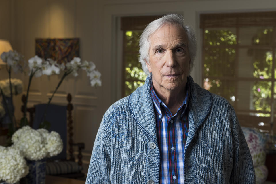 Henry Winkler poses for a portrait in New York on Wednesday, Oct. 11, 2023, to promote his memoir "Being Henry: The Fonz...and Beyond." (Photo by Willy Sanjuan/Invision/AP)