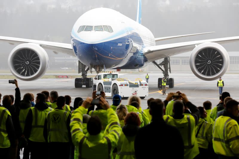 Boeing stages the first flight of its 777X plane in Seattle