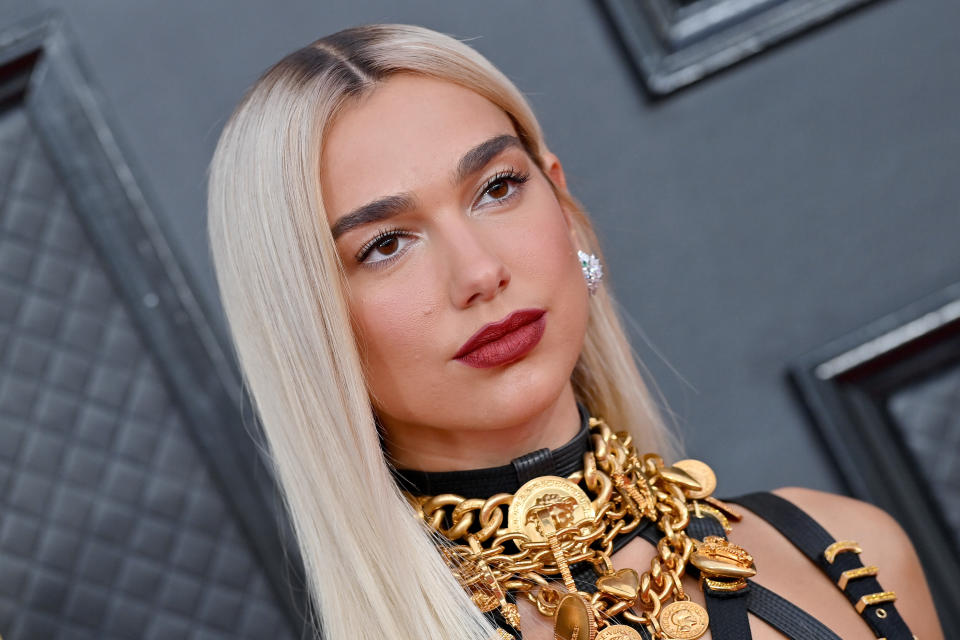 LAS VEGAS, NEVADA - APRIL 03: Dua Lipa attends the 64th Annual GRAMMY Awards at MGM Grand Garden Arena on April 03, 2022 in Las Vegas, Nevada. (Photo by Axelle/Bauer-Griffin/FilmMagic)