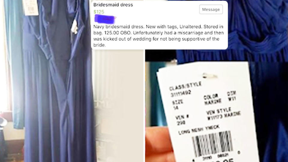 blue bridesmaid dress for sale for shocking reason