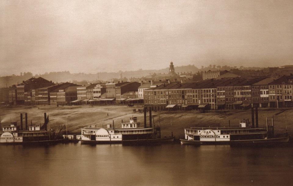 Daguerreotype of the Cincinnati skyline taken on Sept. 24, 1848, by photographers Charles Fontayne and William Porter shows the Public Landing and the end of Broadway.