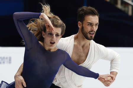 Figure Skating - ISU European Championships 2018 - Ice Dance Free Dance - Moscow, Russia - January 20, 2018 - Gabriella Papadakis and Guillaume Cizeron of France compete. REUTERS/Grigory Dukor