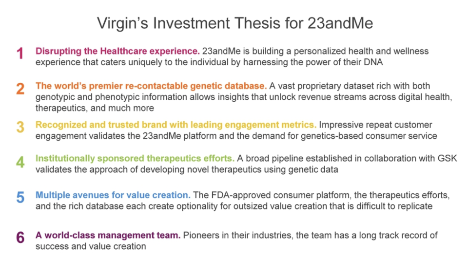 Why Virgin is investing in 23andMe