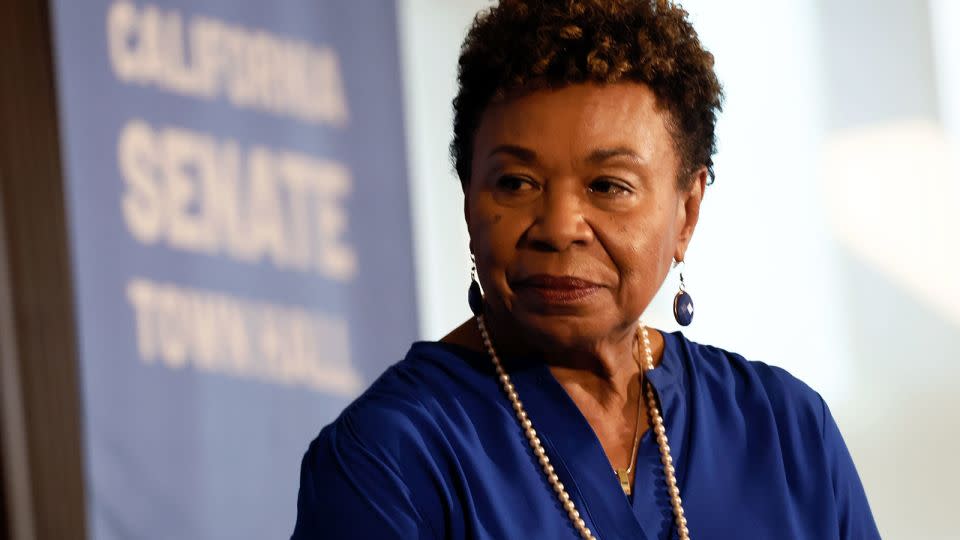 Lee speaks at a town hall in Monterey Park, California, on September 8, 2023. - Robert Gauthier/Los Angeles Times/Getty Images/File