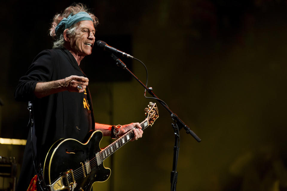 Keith Richards performs at Eric Clapton's Crossroads Guitar Festival 2013 at Madison Square Garden on Saturday, April 13, 2013, in New York. (Photo by Charles Sykes/Invision/AP)