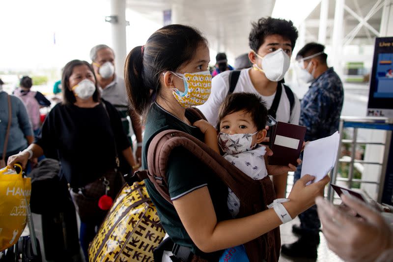 Repatriated Filipino workers stuck in quarantine amid the spread of the coronavirus disease (COVID-19) finally allowed to go home, in Pasay