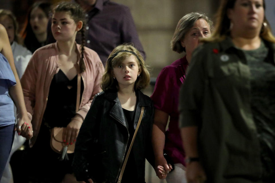 <p>Police escort members of the public from the Manchester Arena on May 23, 2017 in Manchester, England. There have been reports of explosions at Manchester Arena where Ariana Grande had performed this evening. Greater Manchester Police have have confirmed there are fatalities and warned people to stay away from the area. (Christopher Furlong/Getty Images) </p>