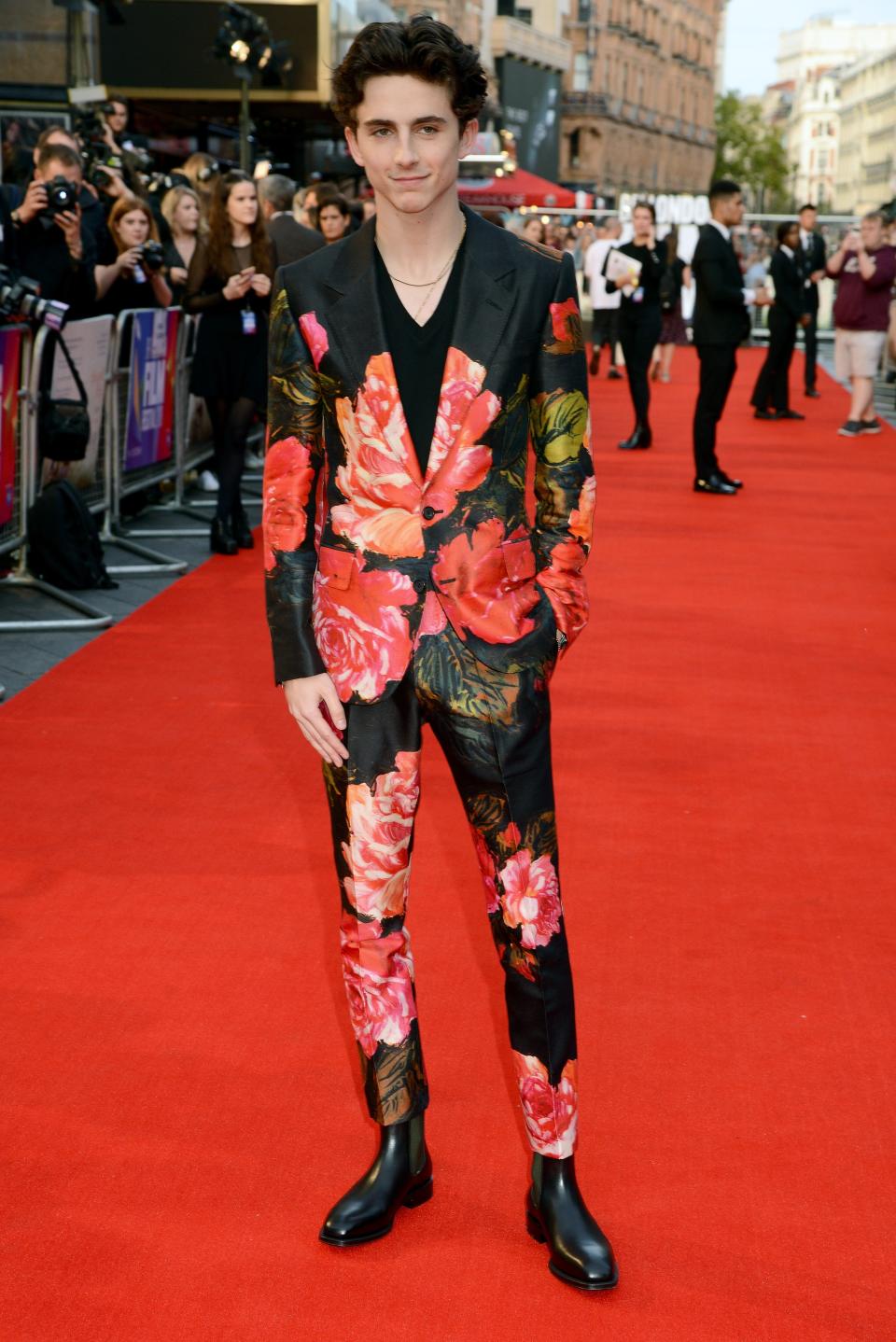 Timothee Chalamet attends the UK Premiere of "Beautiful Boy"