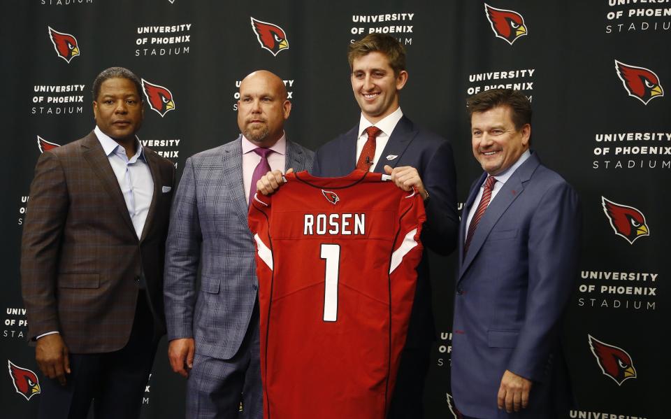 The Cardinals hope Josh Rosen will be the future face of the franchise. (AP Photo/Ross D. Franklin)