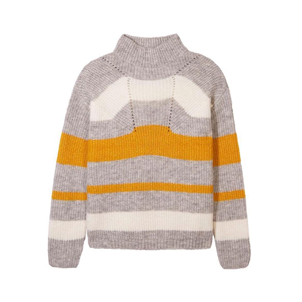 Matalan Stripe Pointelle High Neck Jumper, £14