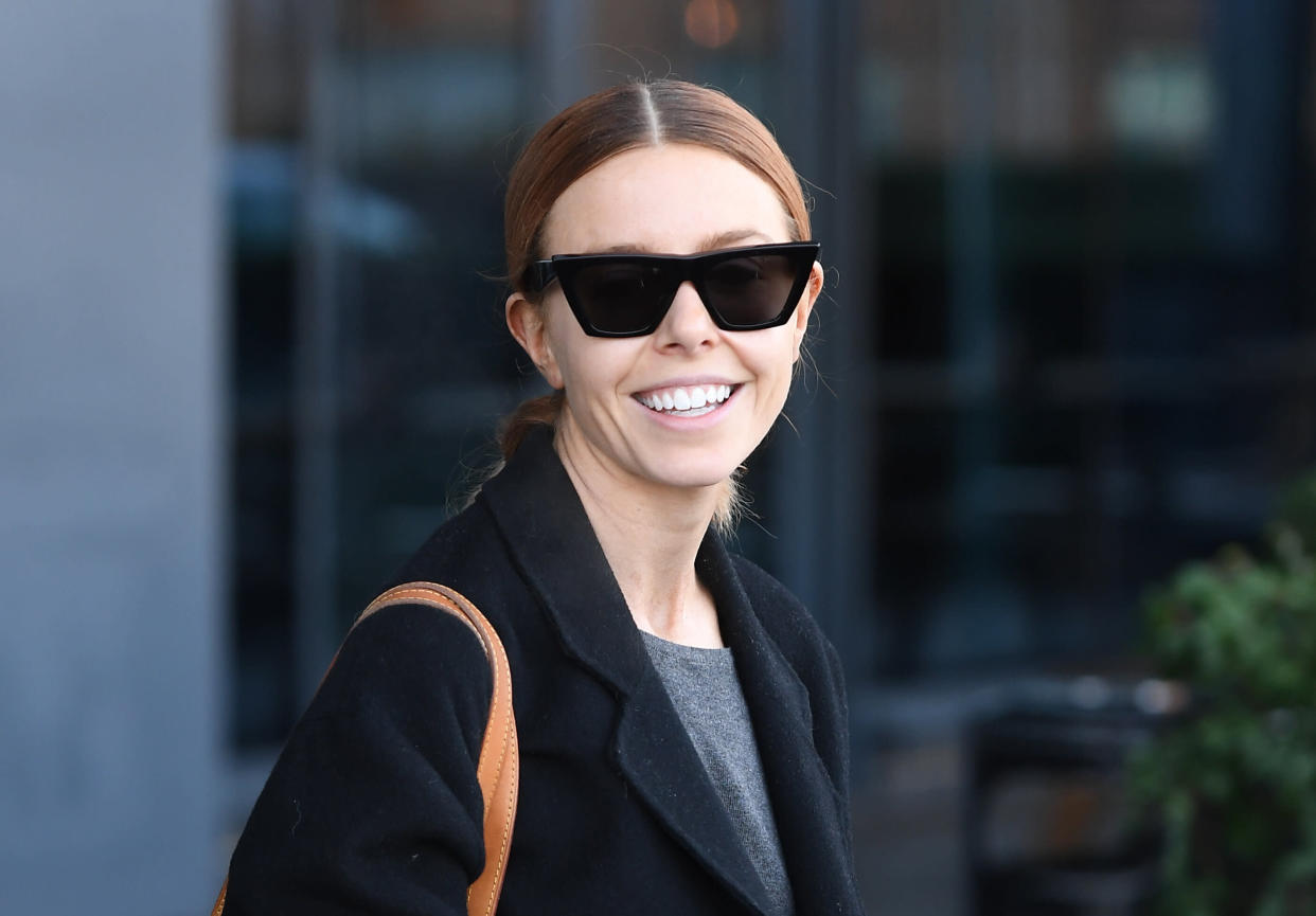 Stacey Dooley leaves the Village Hotel Club Watford the morning after winning the Strictly Come Dancing 2018 final. (Photo by Joe Giddens/PA Images via Getty Images)