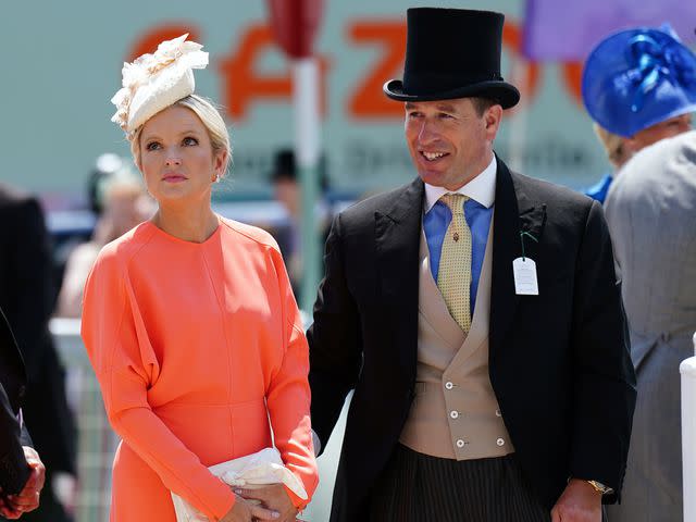 <p>David Davies/PA Images/Getty</p> Lindsay Wallace and Peter Phillips at the Epsom Racecourse in June 2022