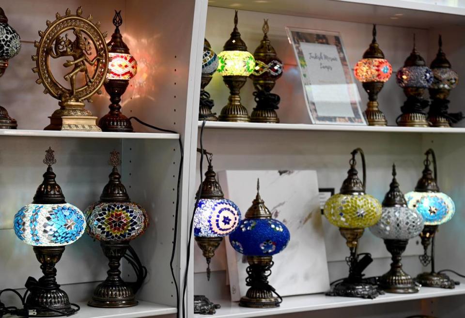 Lamps for sale at the new retail space for The Bohemian Den located at 502 Cherry St. in downtown Macon.