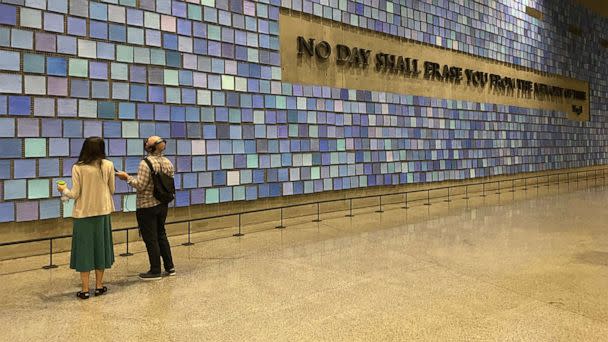 PHOTO: The remains of World Trade Center victims are behind a wall inside The National September 11 Memorial & Museum. (ABC News)