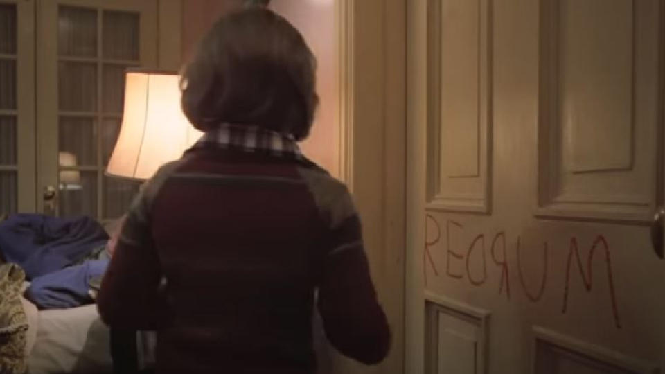 Danny writing Redrum in The Shining.