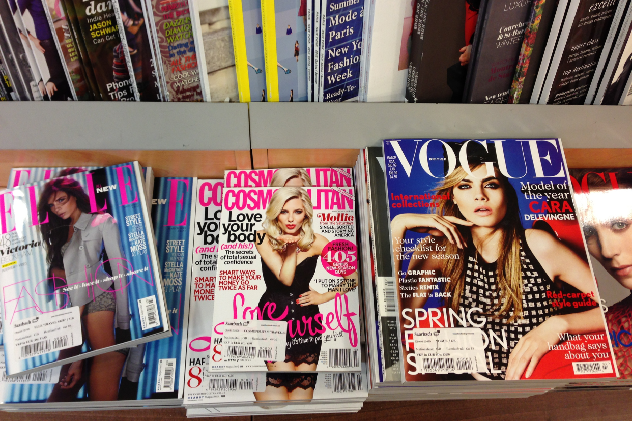 Magazines on display