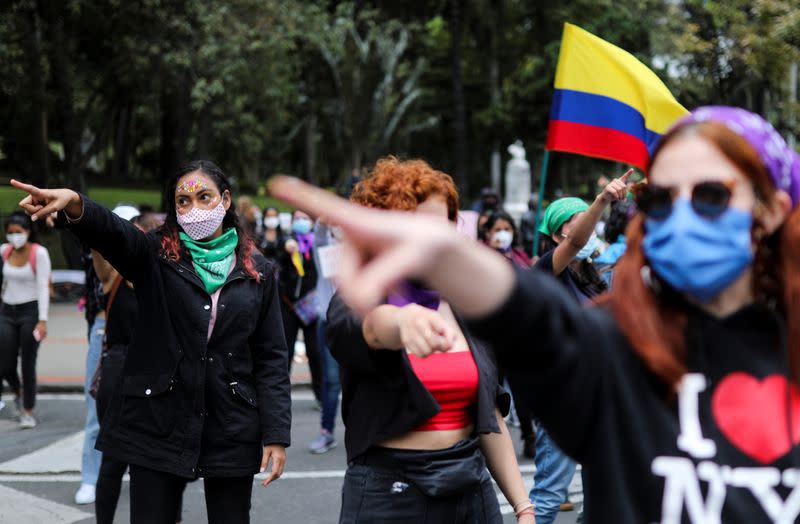 Protest against sexual assault by the police and the excess of public force, in Bogota