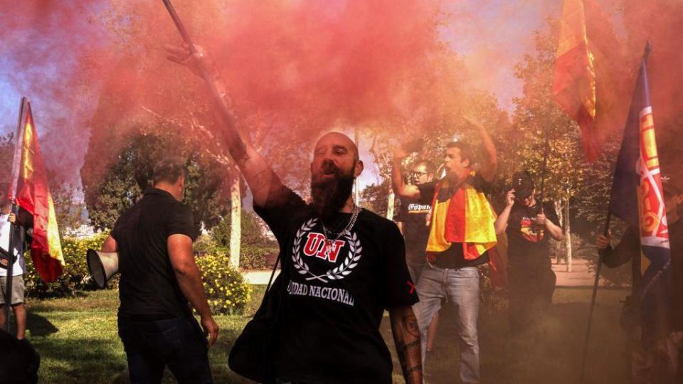 Un nazi en las protestas de Barcelona