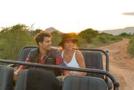 <p>Channeling their inner Irwins with all that khaki as they explore the Marataba Safari Resort grounds.</p>