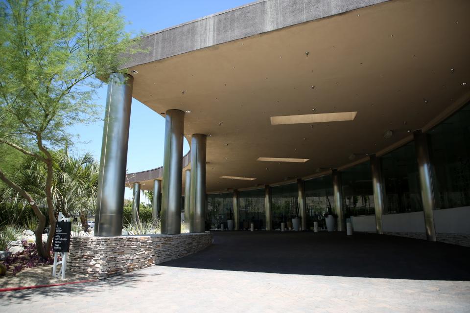 The Riviera hotel sits on the corner of Indian Canyon Drive and Vista Chino. The hotel opened in 1959.