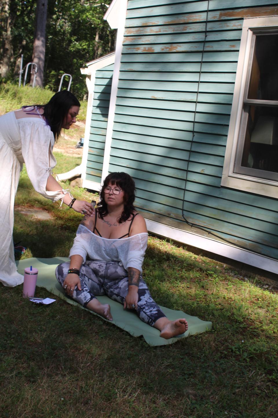 Margie Breault from Worcester has been a member of the goddesses for two years but this is her first picnic celebration. "The session was cleansing, the smell of sage was great and Brandy was wonderful," said Breault.