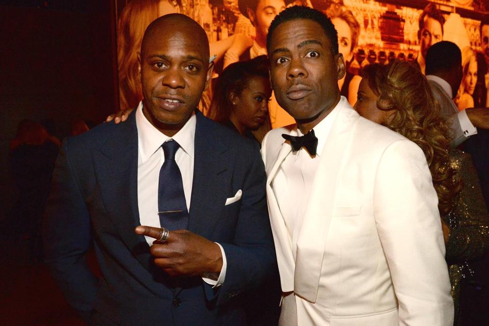Dave Chappelle and Chris Rock attend the 2016 Vanity Fair Oscar Party