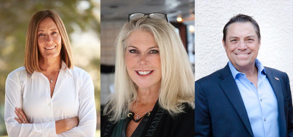 (From left) Jacqui Irwin, Lori Mills and Ted Nordblum are running to represent California's 42nd Assembly District in the June 7 primary election.