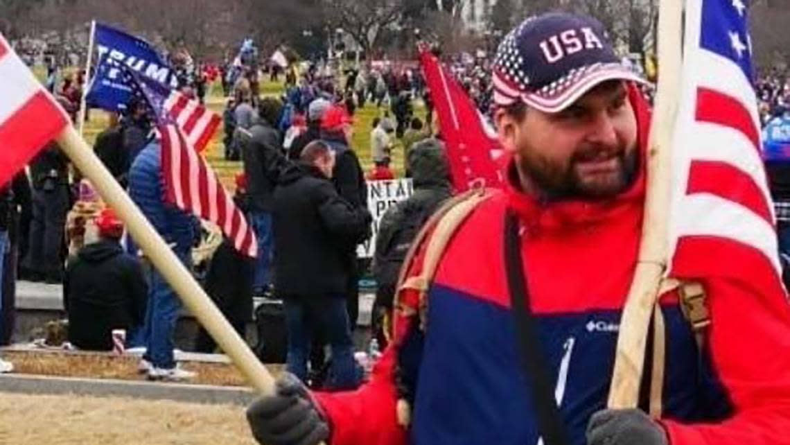 William Pope, of Topeka, was among the crowd near The Ellipse in Washington, D.C., on Jan. 6, 2021, where he attended former President Trump’s speech at the “Stop the Steal” rally. U.S. Justice Department evidence photo