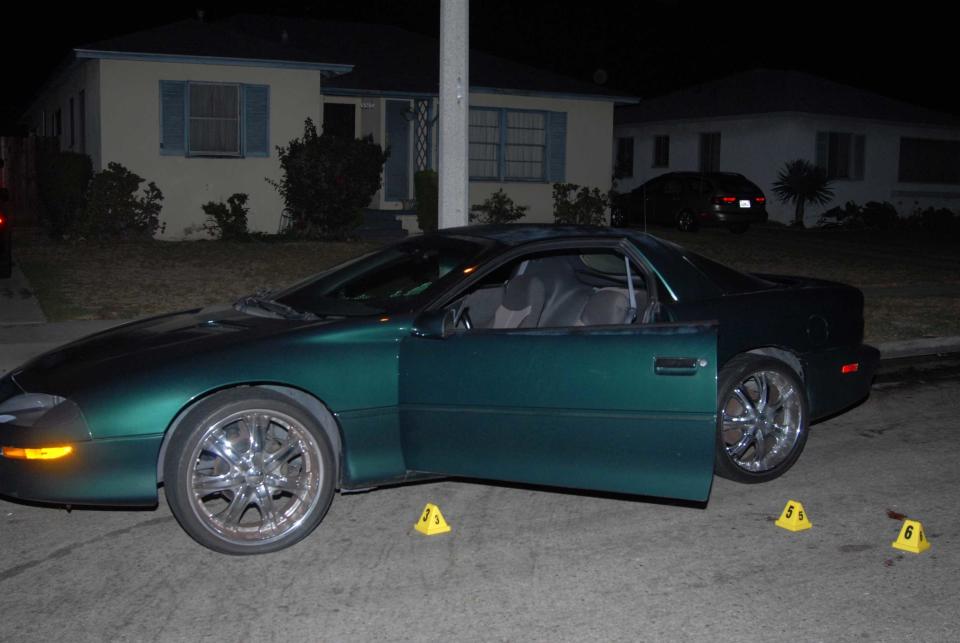 A little after 8 p.m. on Sunday, September 20 night, Kevin Harris arrived at the music studio that was located in a residential area of Inglewood, California. Kevin was sitting in his green Camaro when he was shot and killed soon after arriving.  According to investigators, Kevin was supposed to meet with an aspiring rapper that night, but the rapper never showed.  / Credit: FBI