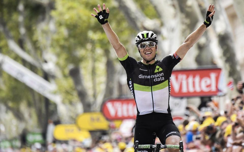 Edvald Boasson Hagen celebrates his first win at the Tour de France since 2011 - AFP