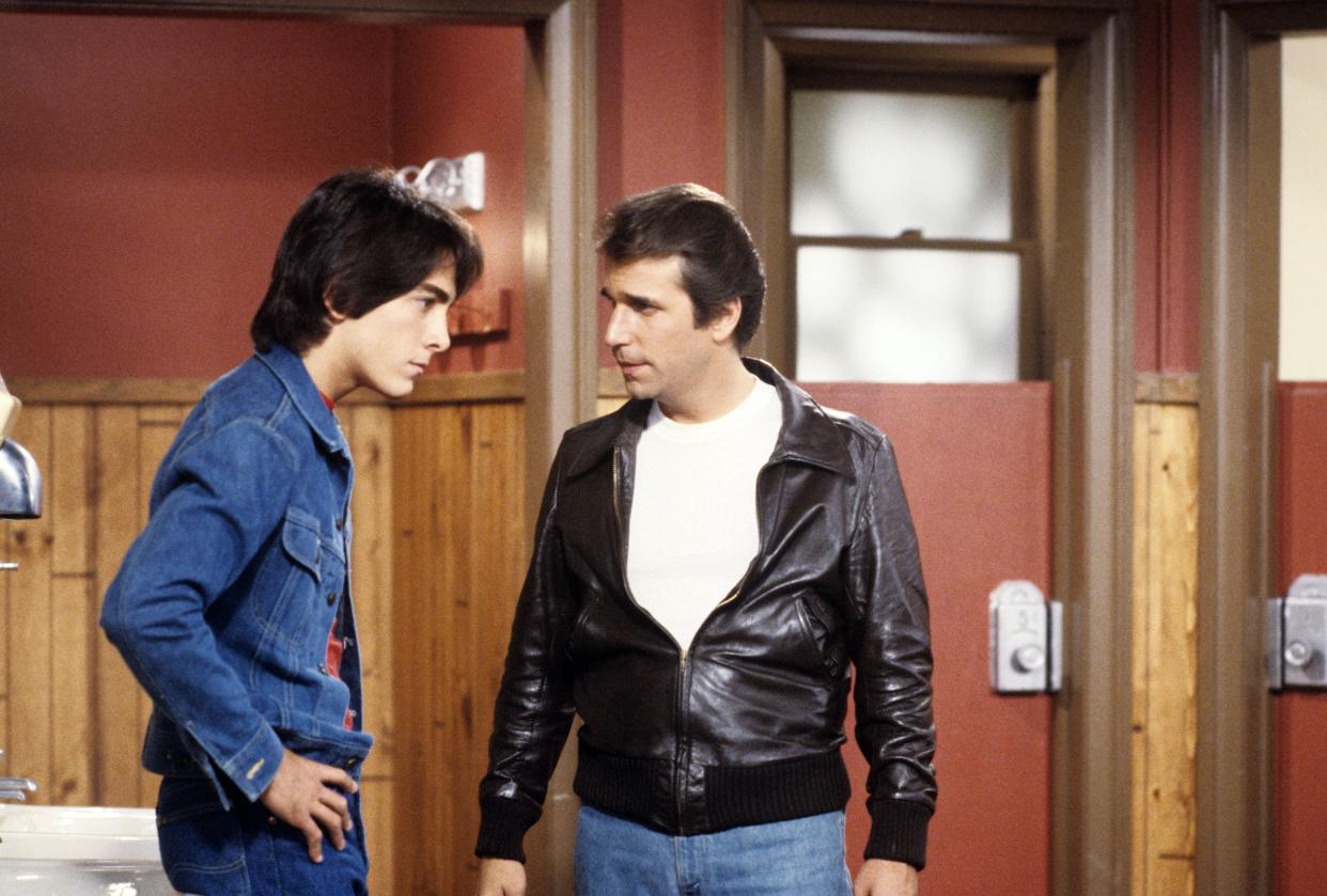 Scott Baio and Henry Winkler in 'Happy Days'.