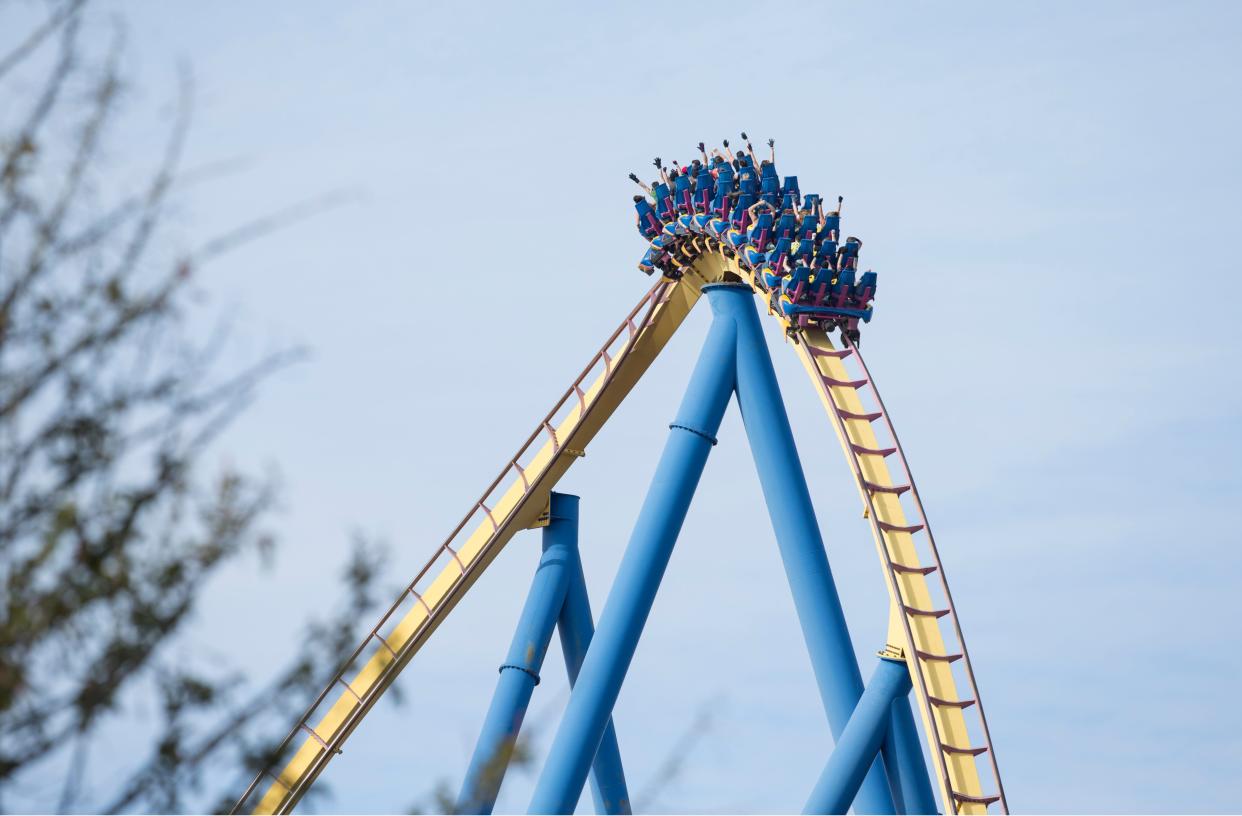 A rollercoaster at Six Flags Great Adventure in Jackson NJ.