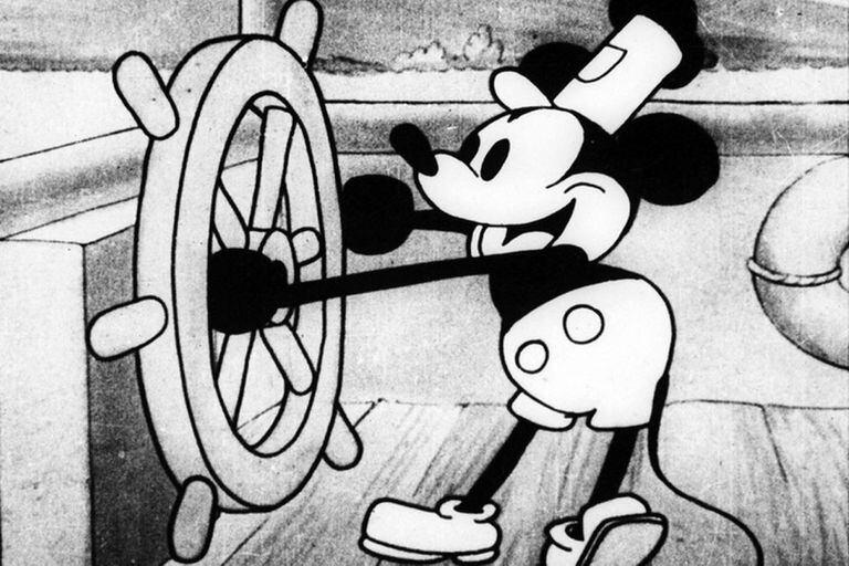 La imagen del primer Mickey Mouse que ahora pasa al dominio público... pero con algunas restricciones