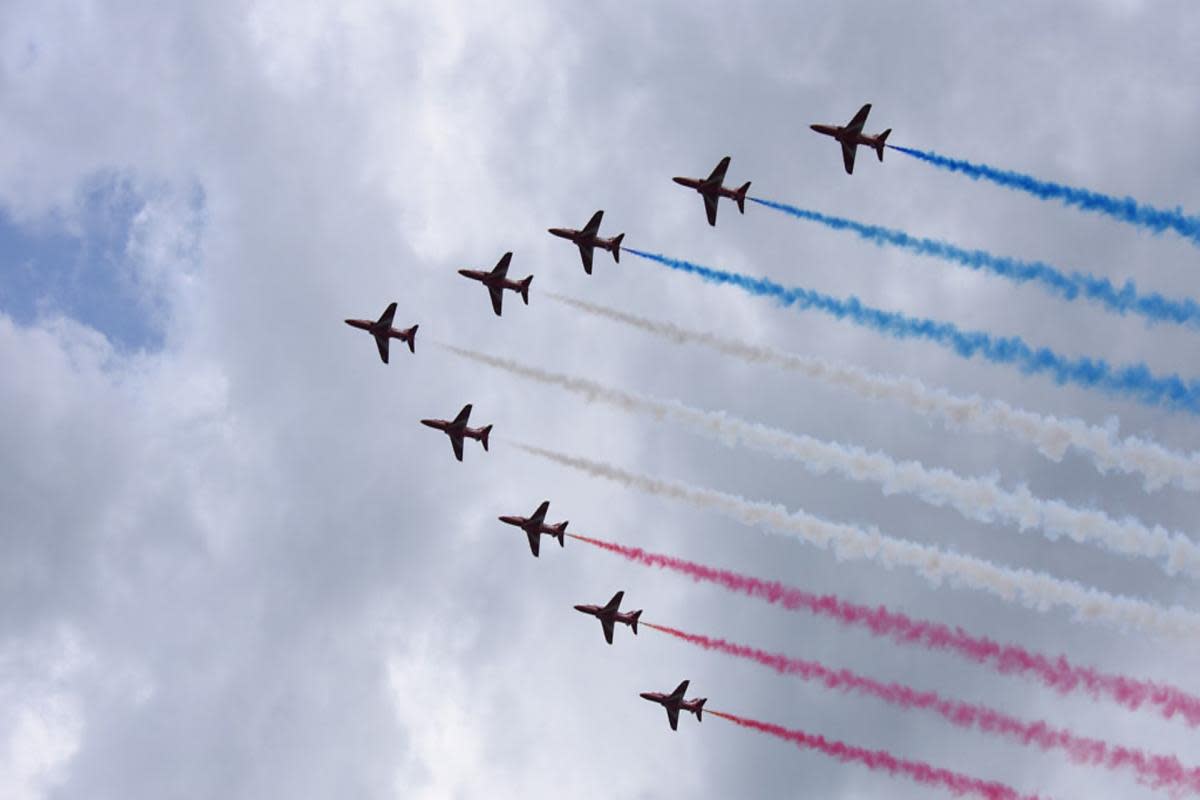 The Red Arrows will fly over the Norfolk coast as they make their way to London <i>(Image: Denise Bradley)</i>